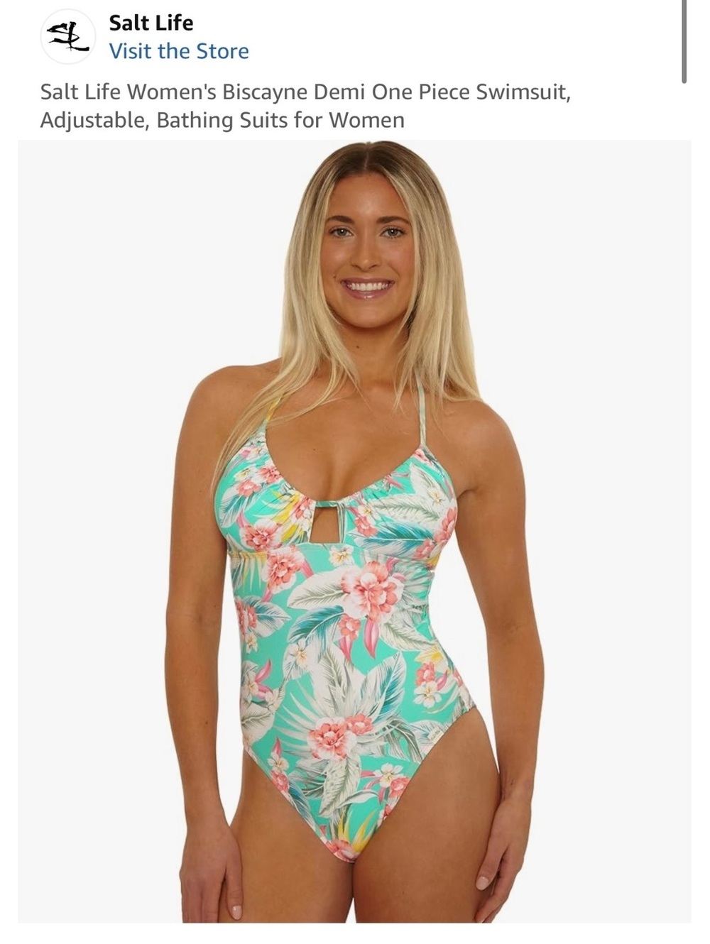 Salt Life Women's Biscayne Demi One Piece Swimsuit Size Small